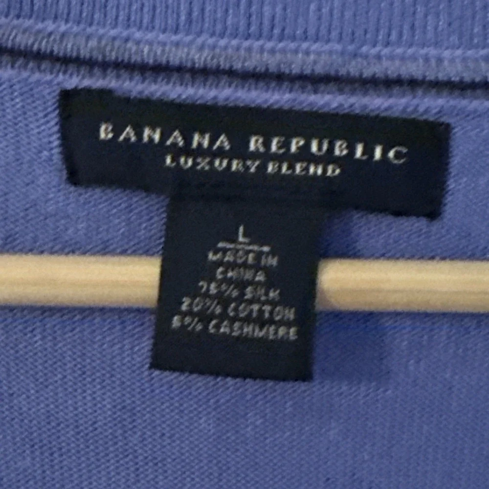Banana Republic V Neck Sweater Mens Size L Purple‎ Pullover Silk Cashmere Luxury